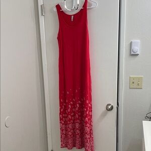 Indigo Red Patterned Maxi Dress